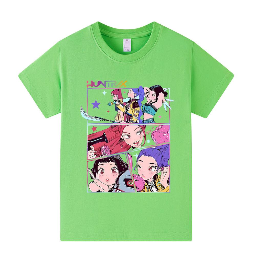 A1218 Kids Boys Girls Kpop Rumi Zoey Mira Print Short Sleeves T-shirt