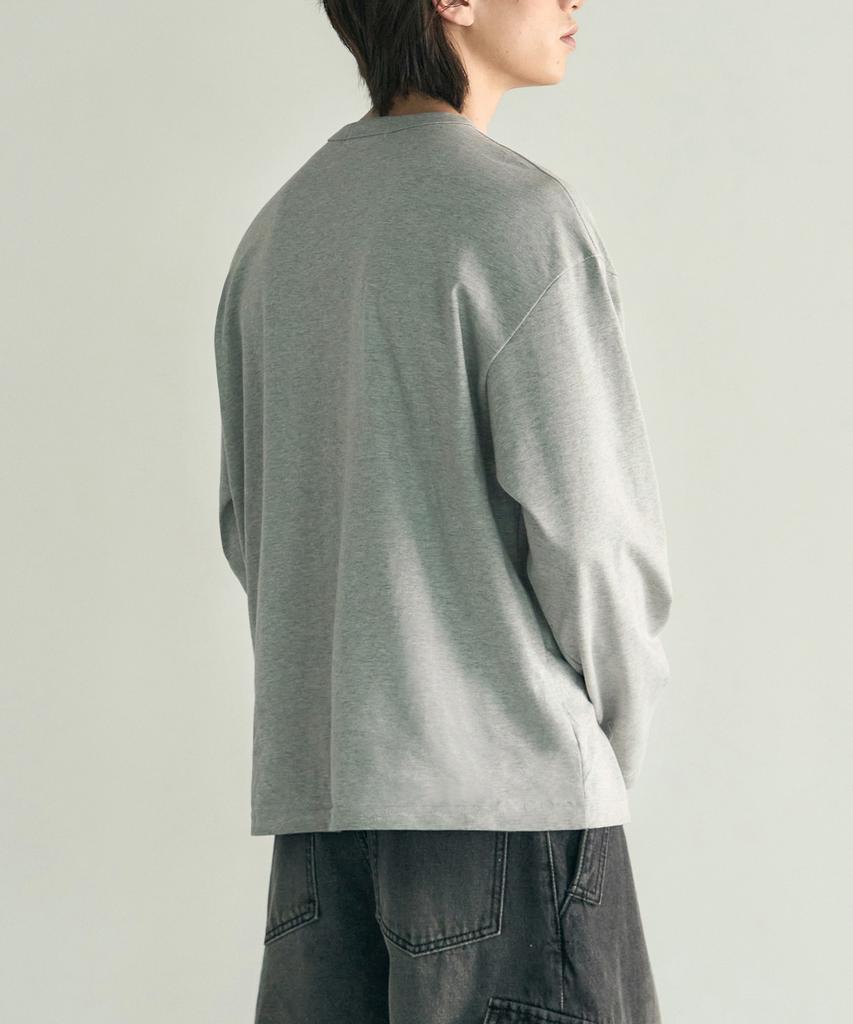 ROTEMBER Layered Crop Long Sleeve T-Shirt [Gray]