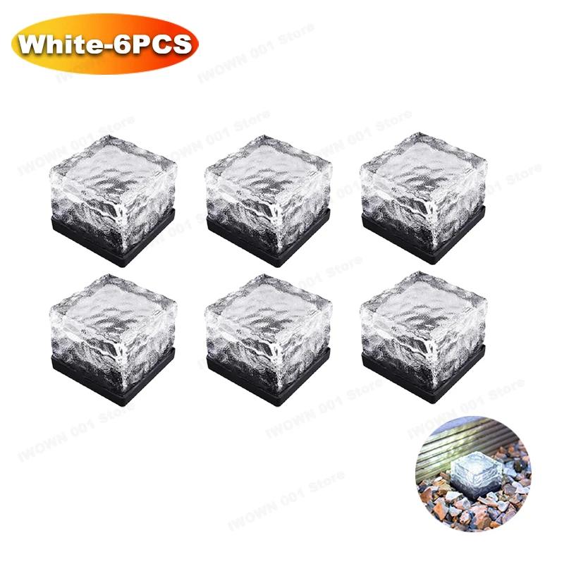 Solar Ice Cube Lights Glass Brick Lights Landscape Lights Square Glass Lights Outdoor Road Street Lights Garden Decoration