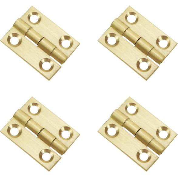 Brass Hinges Mcredy Butt Hinges for Cabinets 1" Hinges with Mounting Screws Gold Kitchen Cabinet Hinges Pack of 4