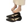Korean version is versatile and not tired of foot slope heel commuting grandma shoes 2025 new one-word buckle weaving Mary Jane single shoes women