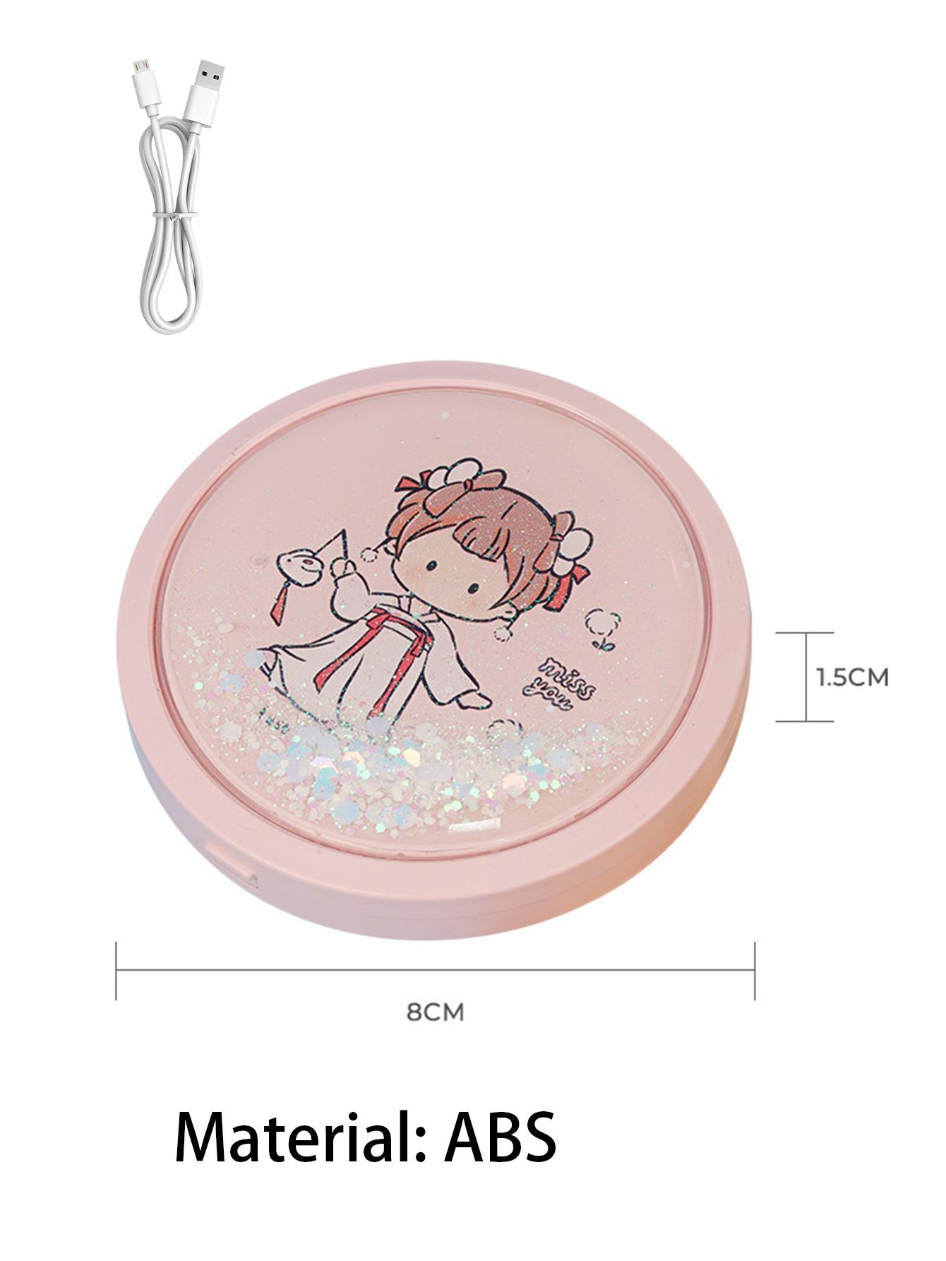 

Rechargeable Cosmetic Mirror with LED Lights, 10x Magnifying Mirror, Portable Folding Travel Mirror, Double Sided, Beauty Mirror