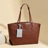 Luxury Large Capacity Women Shoulder Bag PU Leather Commuter Tote, Fashi Durable Office Work Bag, Simple Design Pure Handbag
