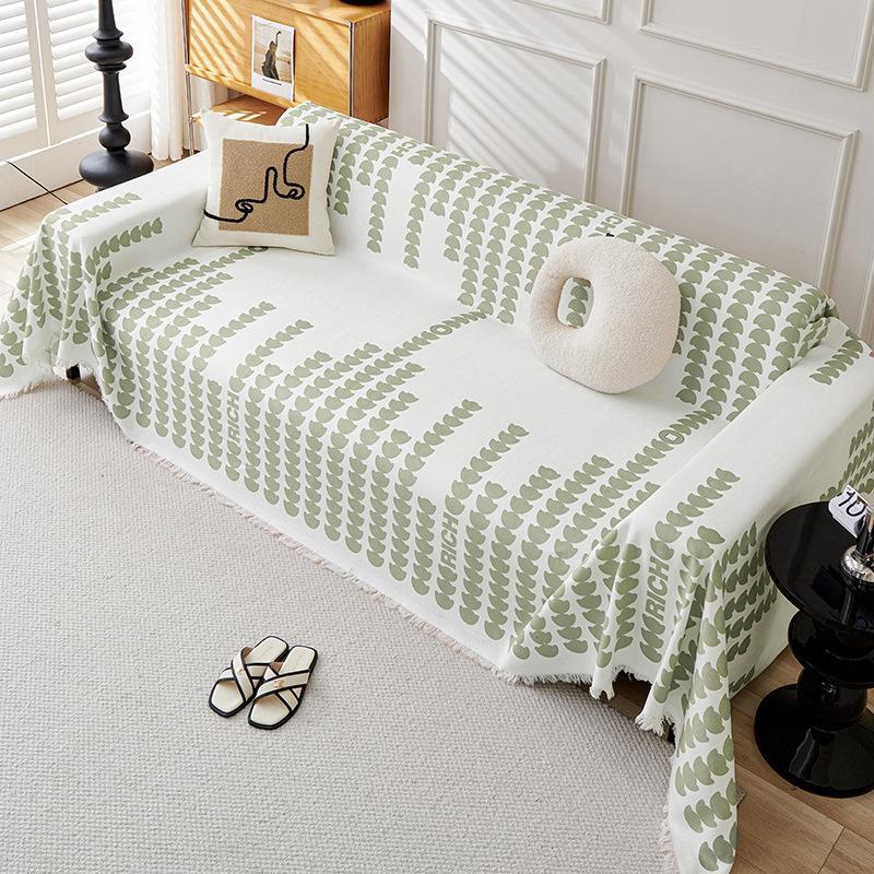 Chenille Love Stripe Sofa Towel Universal for All Seasons One-piece Type Sofa Towel Home Living Room Sofa Blanket Cloth Towel