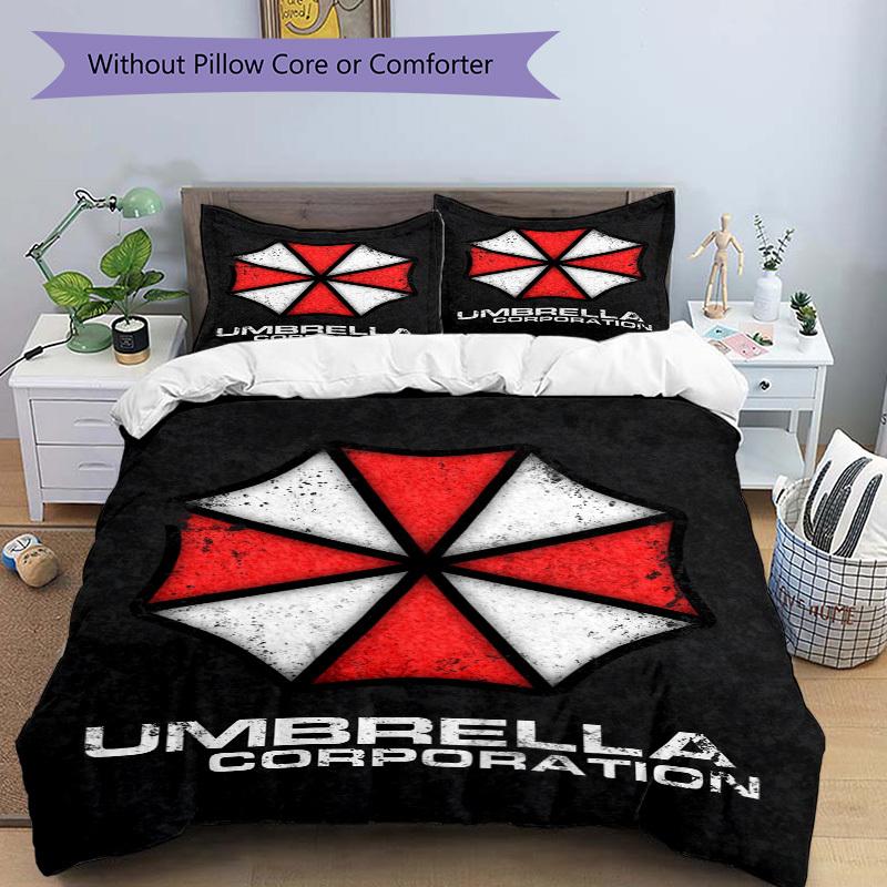 Umbrella Corporation Logo Bedding Set Comforter Cover Gift for Bedroom,Includes 1 Cover and 2 Pillowcases, No InsertB575