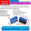 SMD DIP Switch, Flat Toggle, 2P 4-10 Positions, 2.54mm, Red/Blue/Black