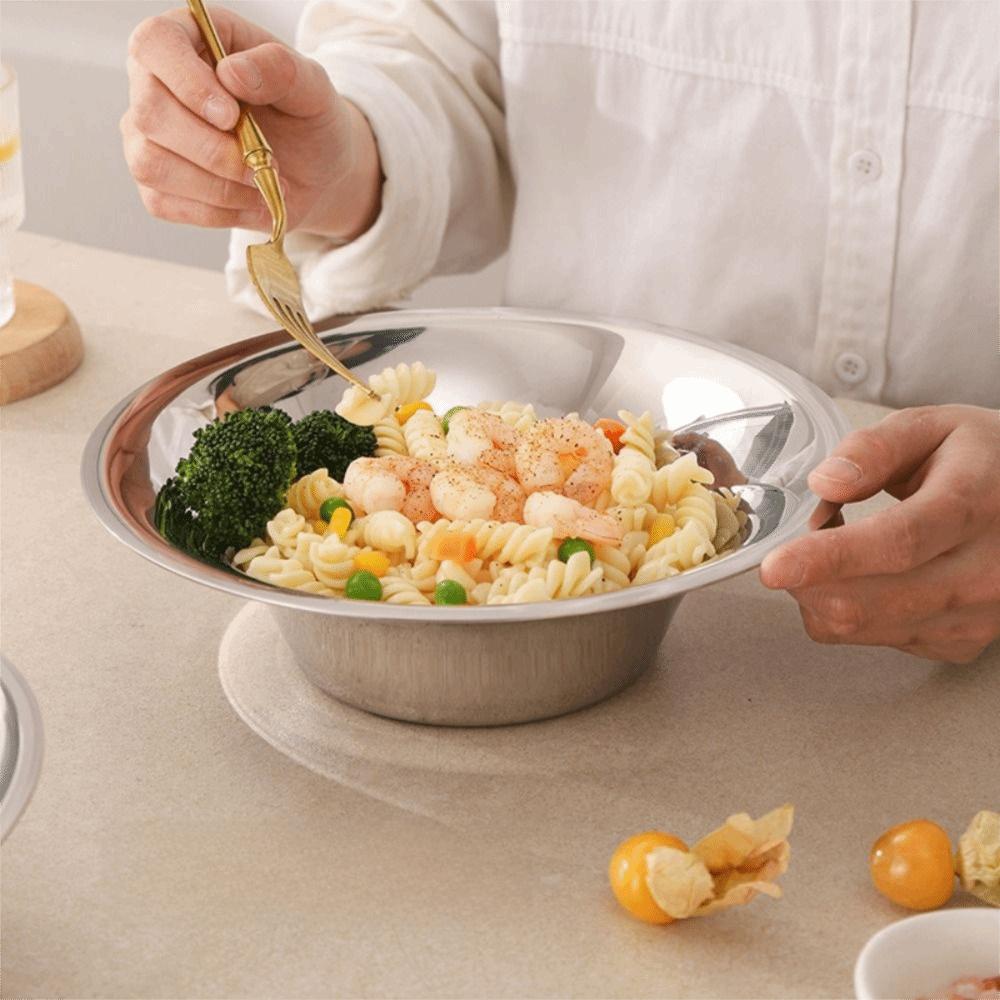 304 Stainless Steel Fruit Plate Rust-Proof Serving Dishes Premium Salad Bowl  Hotel Use