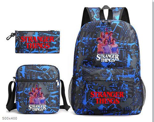 Stranger Things Star Printing Teen Student School Bag Three-Piece Men'S And Women'S Backpack