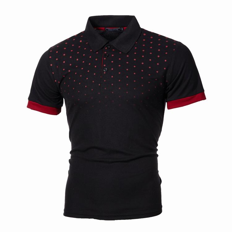 Polo da Uomo Design a Pois Top Casual alla Moda Stile a Contrasto Colore Abbigliamento Comodo da Esterno T-shirt Ampia Abbigliamento Estivo