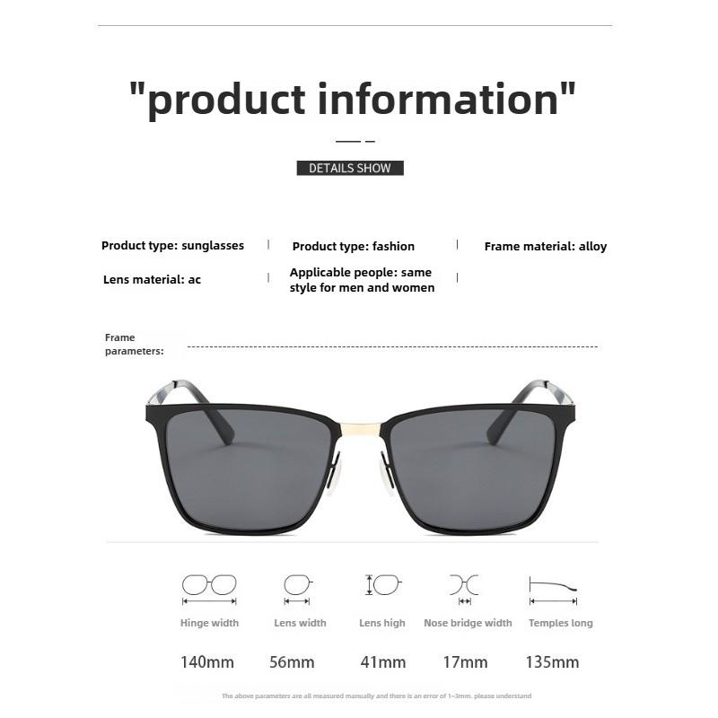 2PCS Polarized Sunglasses Shades for Men UV400 Glasses Square Shape Sunglasses Eyewear Ultra Light Anti Glare Glasses