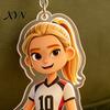 Hängender Schlüsselanhänger Anhänger Acryl Volleyball Mädchen Schlüsselanhänger, Cartoon Spieler Auto Schlüssel Leichtes Charm-Ring, Schultaschen Rucksäcke Geldbörsen Sport