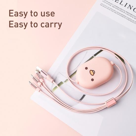 Retractable 3 in 1 Data Wire Charging Cable for Apple/Android/Type-c Connectors