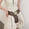 Baroque Style Round Buckle Belts Metal Metal Buckle Belts Vintage Hollow Belts  Women