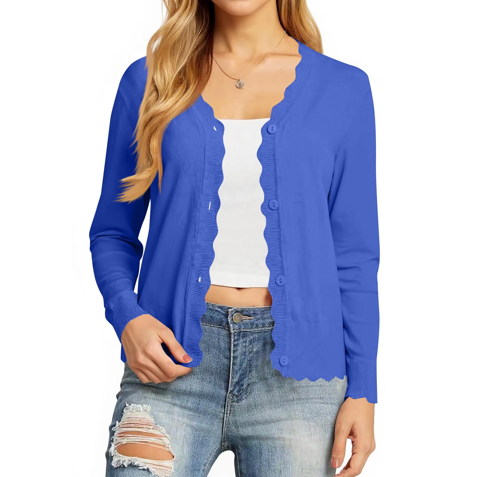 

Women‘s Cardigan Sweaters Long Sleeve Casual Lightweight Button Down V-Neck Fall Clothes S