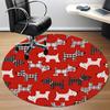 1pc Dogs Pattern Office Round Rug, Non-slip, Soft and Durable Office Rug for Interior Decoration, Perfect for Office, Beautiful Decoration Yy260323062