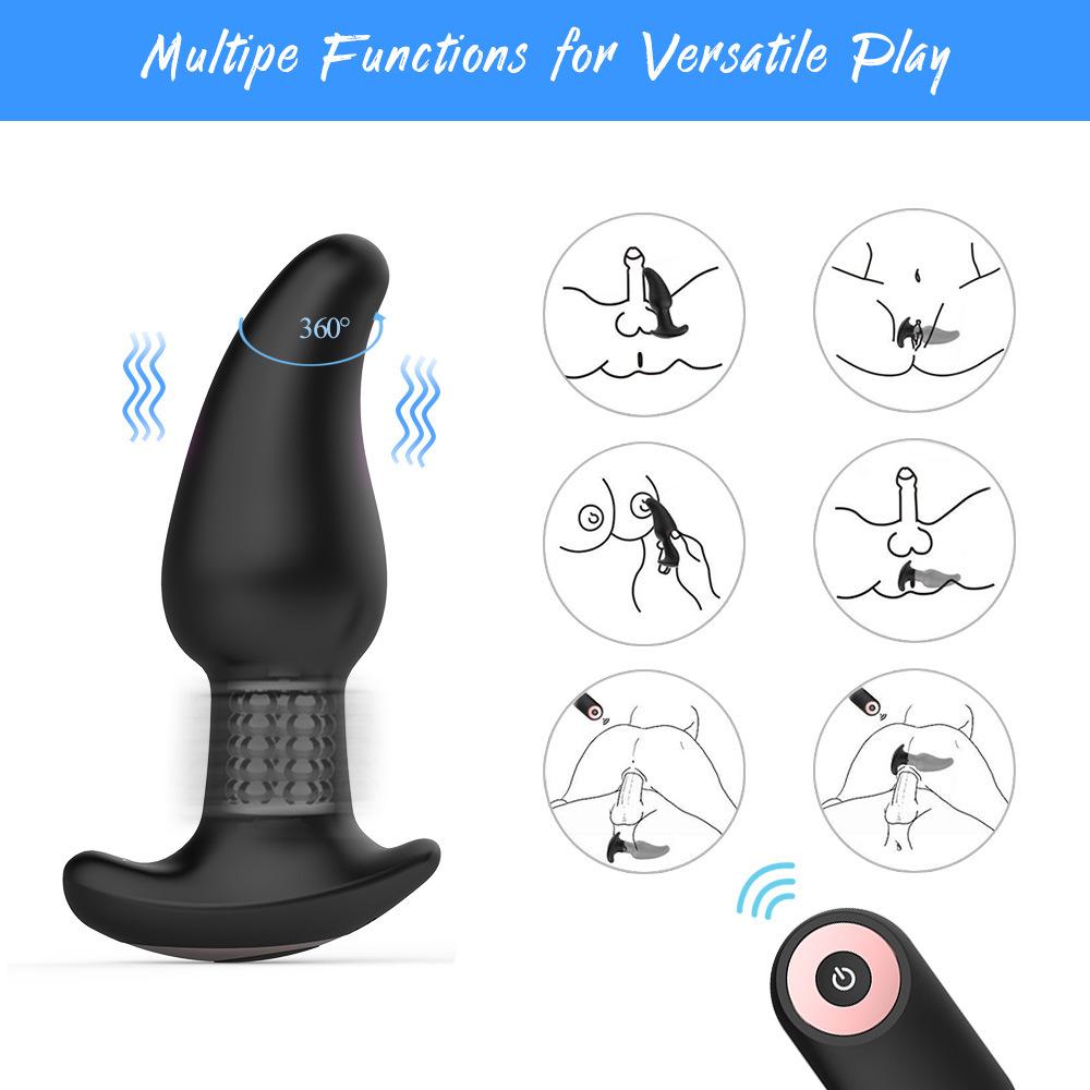 Rotating Bead Vibration Wireless Remote Control Rear Court Pull Bead Anal Plug Male and Female Masturbation Massage Stick Adult Sexual Products