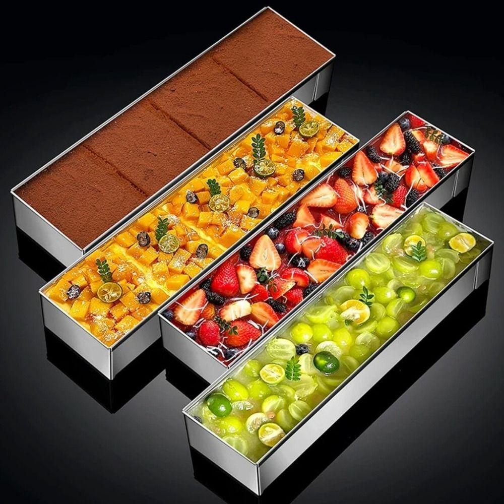 Rectangle Tiramisu Making Molds Stainles Steel With Removable Side Panel Cheesecake Pan Nonstick Baking Tool Kitchen Accessories