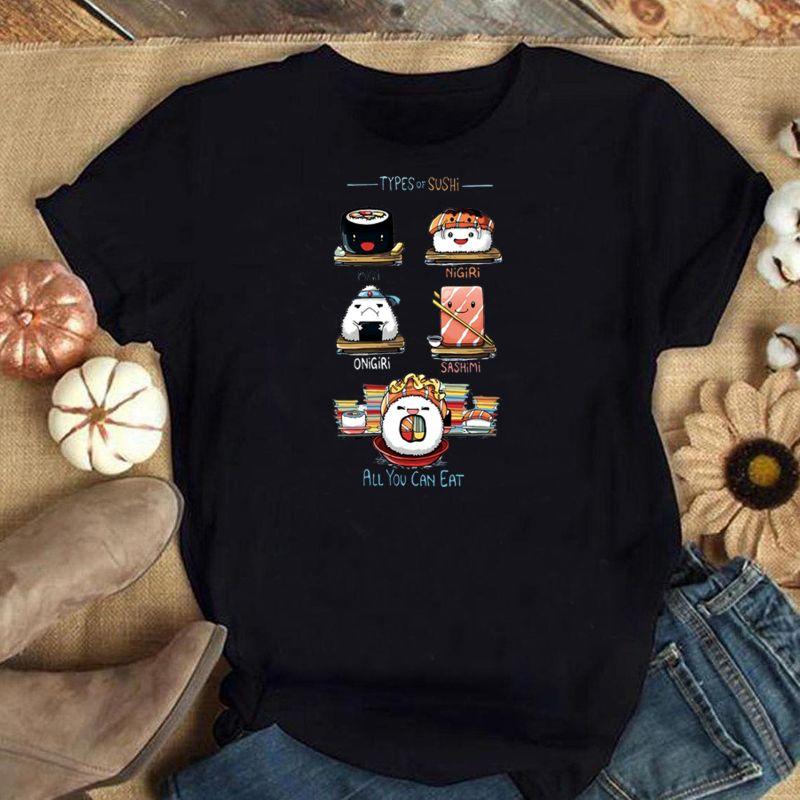 Buy All You Can Eat Cute Sushi T Shirt Women Kawaii Hisoka Graphic Tees  Egirl Tops Harajuku Cartoon Killua T-shirt Unisex Female at affordable  prices — free shipping, real reviews with photos —