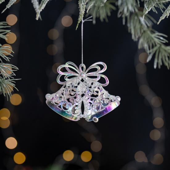 Christmas Tree Ornament Snowflake Deer Bird Icicle Design Sparkling Hanging Decoration Festive Holiday Season Home Decor