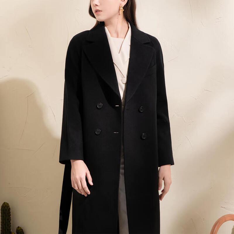 Sinuofude Women's Cashmere Blend Lapel Coat