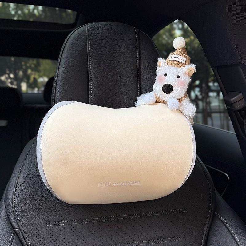 2025 Cute Creative Car Headrest & Lumbar Neck Support Pillow Set