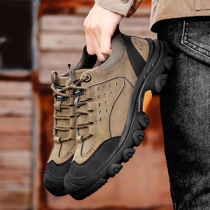 Fashion Genuine Leather Men's Casual Shoes Outdoor Sneakers Non-Slip Sports Hiking Footwear Leisure Walk Male Treking Footwear Trainers