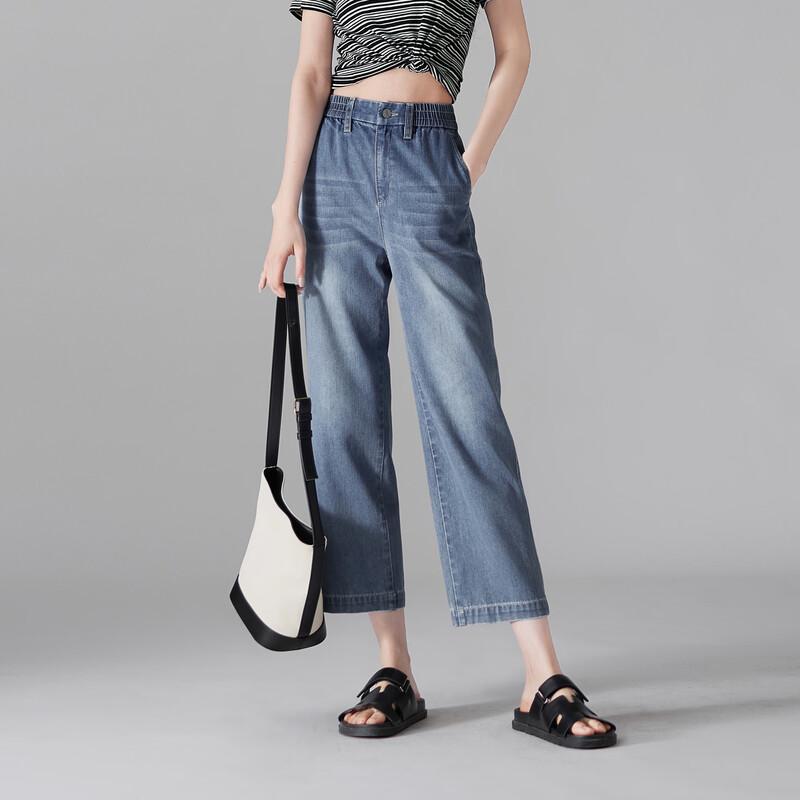 SOFSIL Women's Casual Cropped Straight-Leg Jeans