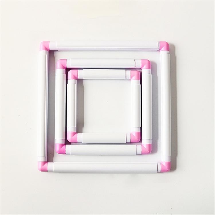 3 Size Crosses Stitching Hoop Embroidery Frame Square Embroidery Hoop PVC Clip Frame for Craft Enthusiasts