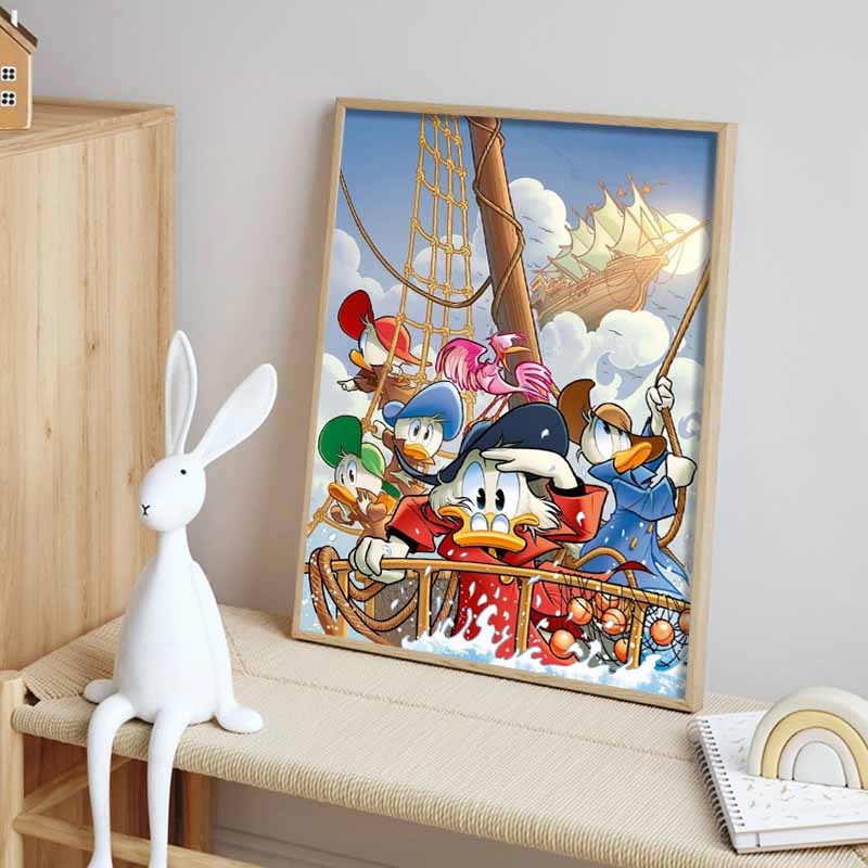 Disney 5D DIY Diamond Painting Donald Duck Club Illustration Cartoon Full Diamond Mosaic Diamond Painting Art Wall Decoration Craft Set