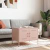 VidaXL Coffee Table, Side Table with Legs, End Table with Door, Living Room Storage Furniture, Pink 843031