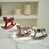 Wooden Horse Desk Decor Nordic Retro Balance Art Ornament Animal Figurines  Kids Gift