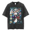 Anime Frieren Beyond Journeys End Frieren Washed Vintage Tshirt Men Women Fashion Manga Tshirts High Quality Cotton T Shirts