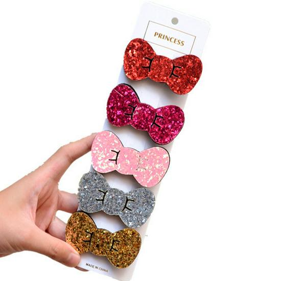 2022 Christmas Holiday Hair Accessories Set: Red Rubber Band, Resin Acrylic Side Clip, Baby Bangs Clip