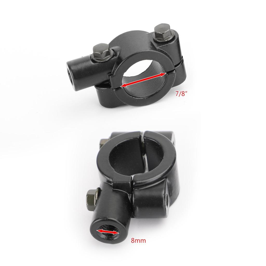 7/8" Motorcycle Handlebar Mirror Adaptor Clamp Mount Bracket 8mm CCW Aluminium