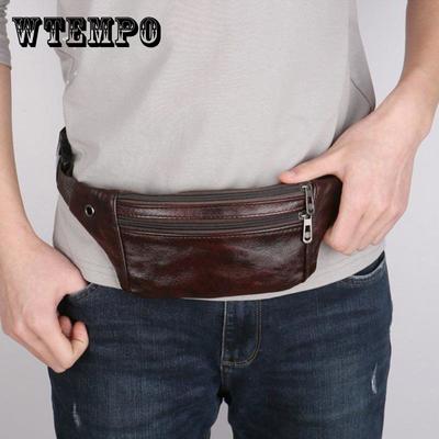 Genuine Leather Waist Bag Men's Messenger Bag Multifunctional Waterproof Mobile Phone Large Capacity Cashier Bag