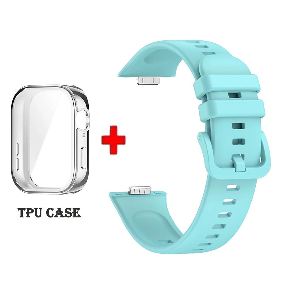 Für Huawei Watch Fit 3 Armband Weiches Silikon Sportuhrband + TPU Weiche Hülle Atmungsaktives Smartwatch Armband Für Huawei Fit3 Correa