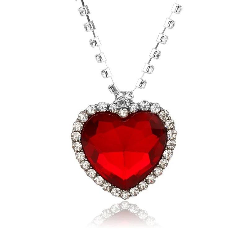 Elegant heart shaped synthetic zirconia pendant necklace sparkling jewelry accessories for parties banquets suitable giftGood product