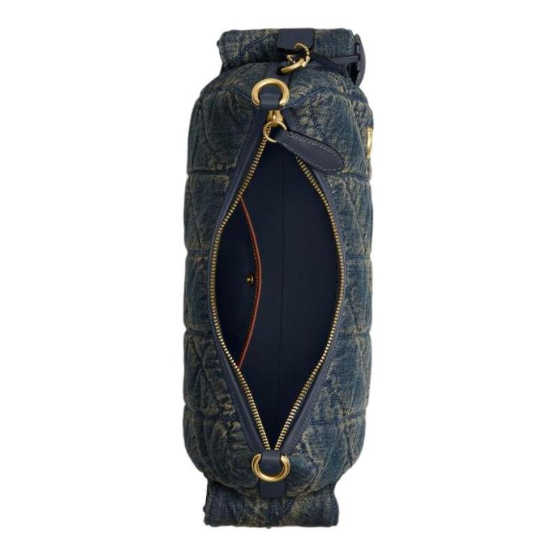 COACH PocketJuliet 30 Denim Quilted Detail Fabric Shoulder Bag Large Women's Dark Indigo
