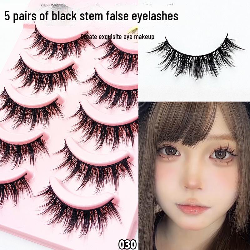 Five Pairs of Thick, Long, Naturally Curled False Eyelashes - Cartoon Barbie Style