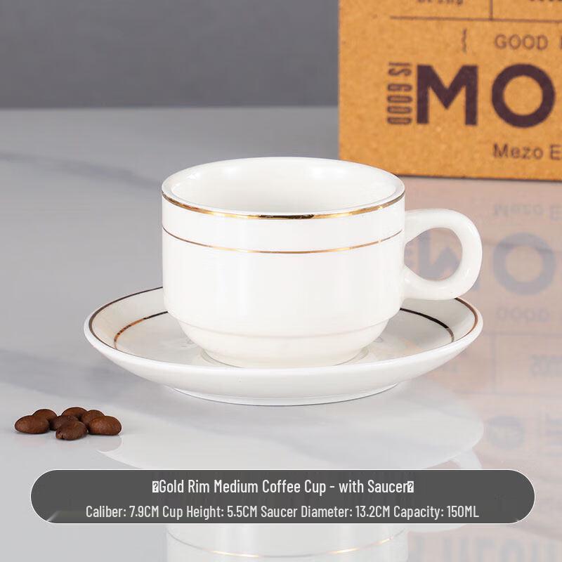 Jingbaodi Gold Line European Style Ceramic Coffee Cup Set