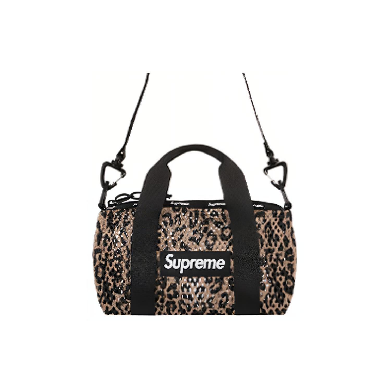 

New Supreme Nylon Handbag, Shoulder Bag, Crossbody Bag Mini Unisex Leopard Print SUP-SS23-1126 21.6*10.9*19.1CM