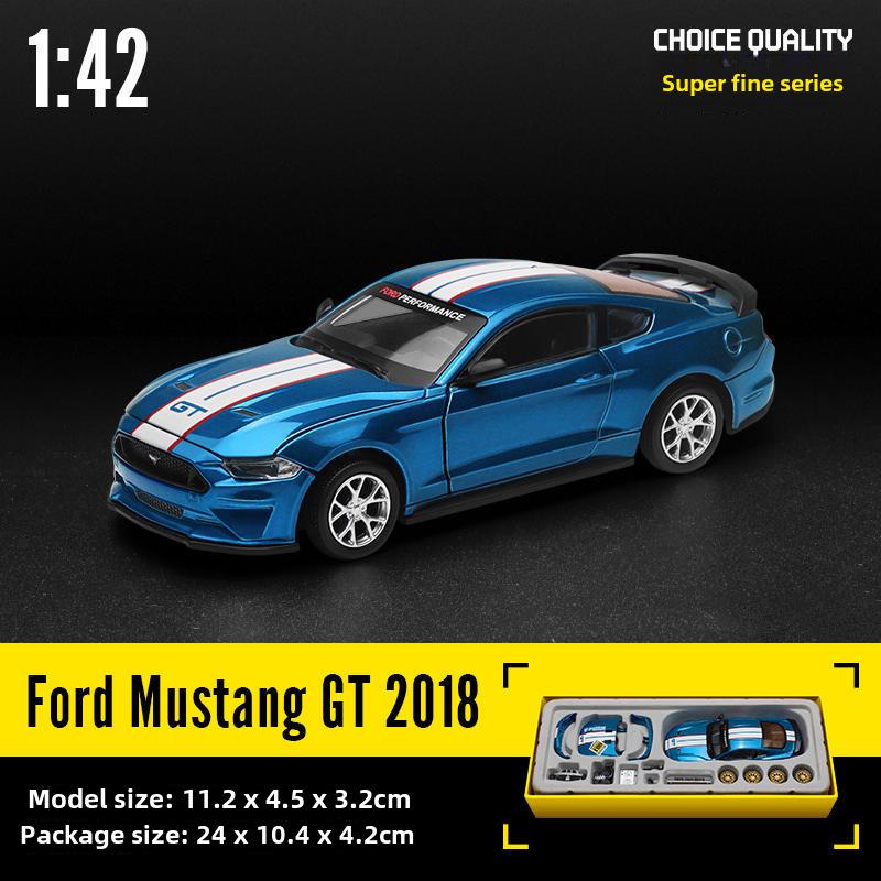 1/42 Ford Mustang GT Racing Model Car - CCA Color Amber Alloy, Assembly with Removable Parts, Modified Box Version