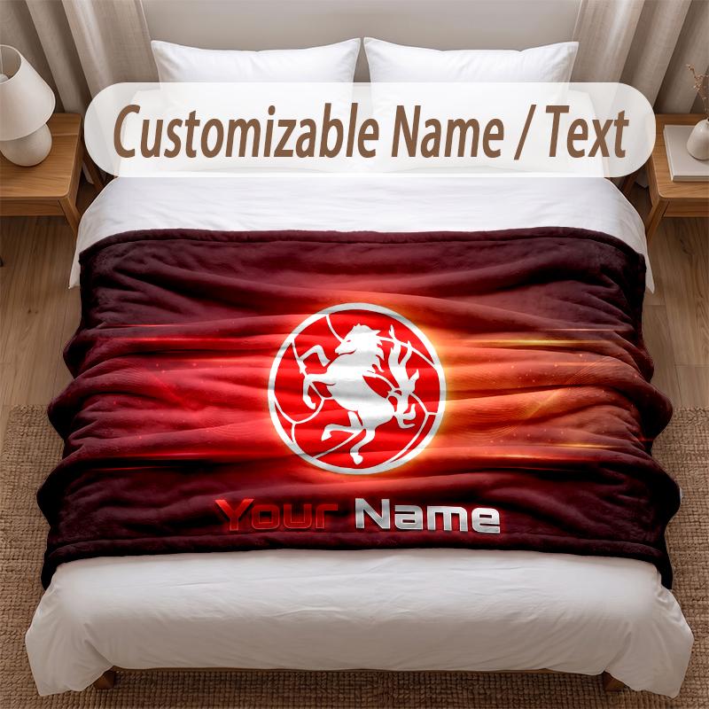 FC Twente Printed Flannel Blanket Custom Name Text Soft Warm Throw For Bedroom Holiday Gift