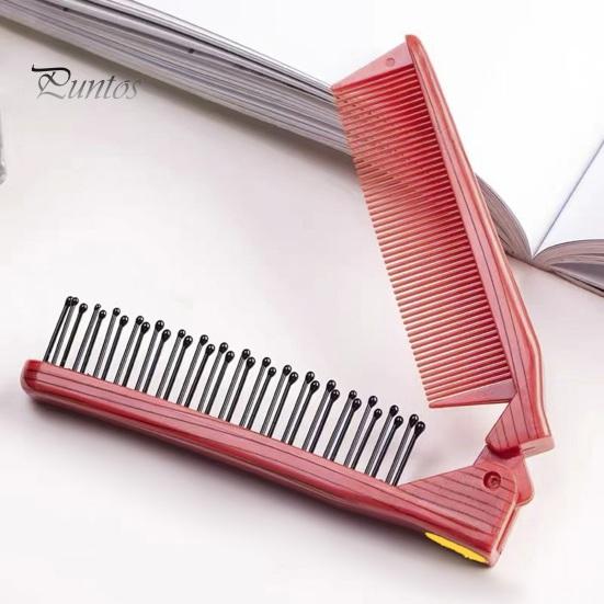 2Pcs Double-Head Travel Folding Comb Portable Anti-Static Hair Comb for Men Women Scalp Massage Hair Brush Salon Hairdressing Tool for Home Travel Use