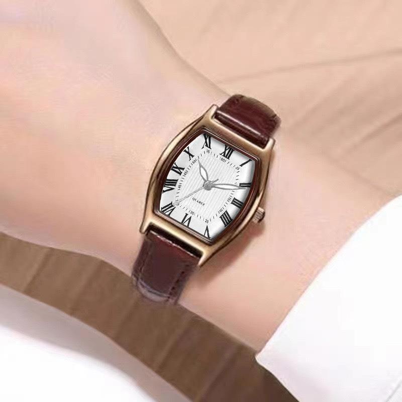 Women Retro PU Leather Strap Watches Qualities Ladies Alloy Wristwatches Korean Fashion Brand Fashionable Brown Relogio Feminino