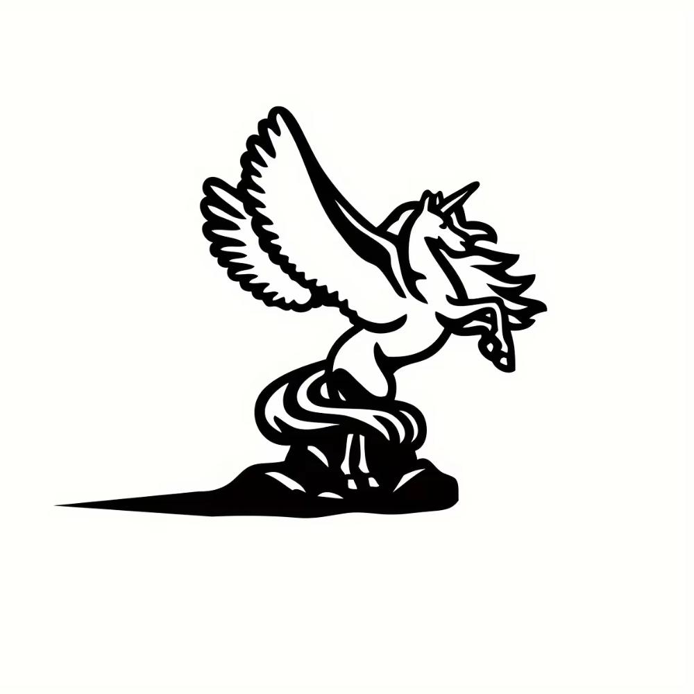 Charming 1pc Metal Pegasus Silhouette Sign - Magical Rustic Outdoor Ornament. An Enchanting Housewarming Surprise