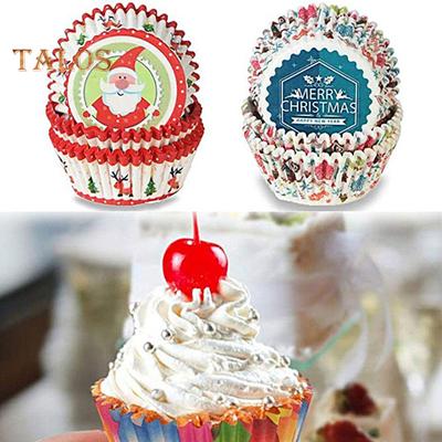 100Pcs Cake Cups High-Temperature Resistant Decorative No Odor Practical Christmas Cupcake Paper Cups Muffin Liners for Home