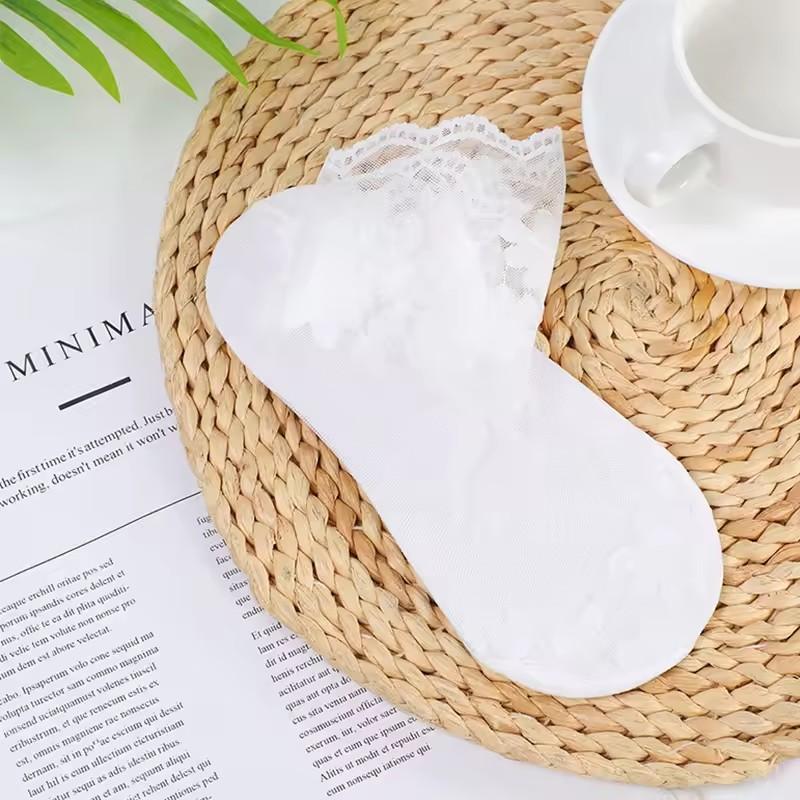 Women's Lace Transparent Lolita Socks Invisible Summer Thin Non-Slip Short Ankle Black Low Cut Boat Socks for Casual Wear