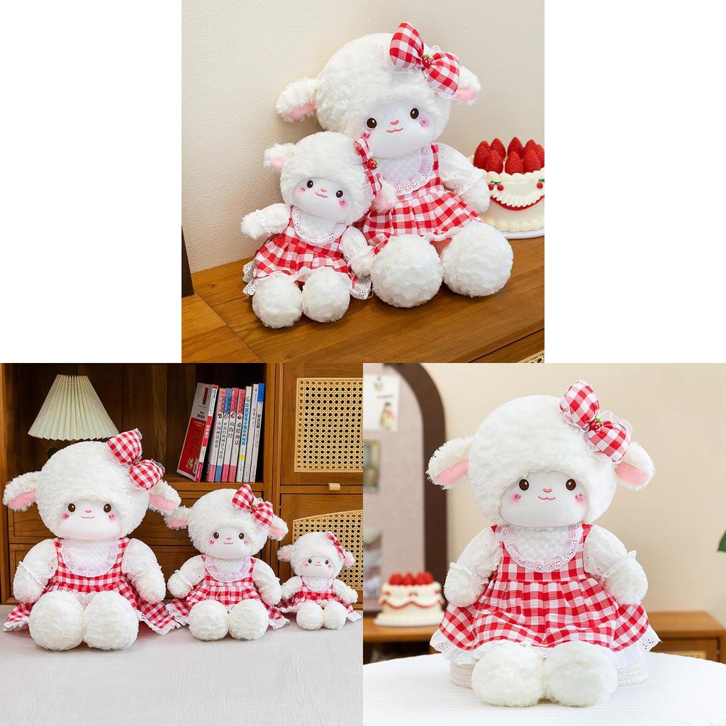 Plush Cherry Sheep Toy With Pp Cotton Filling For Girls And Kids Comfort