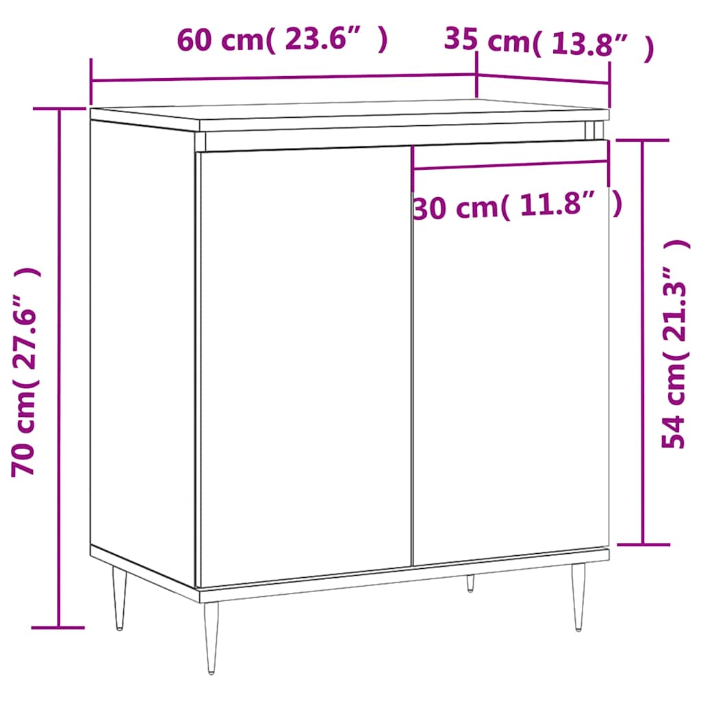 Sideboard Sonoma Oak 60 x 35 x 70 cm Particleboard